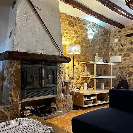Rural Stone House With Wood Fireplace *