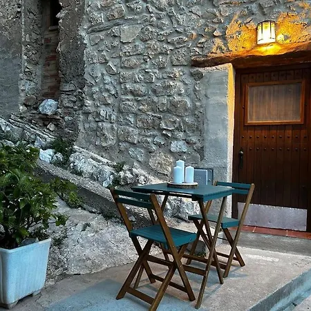 Rural Stone House With Wood Fireplace